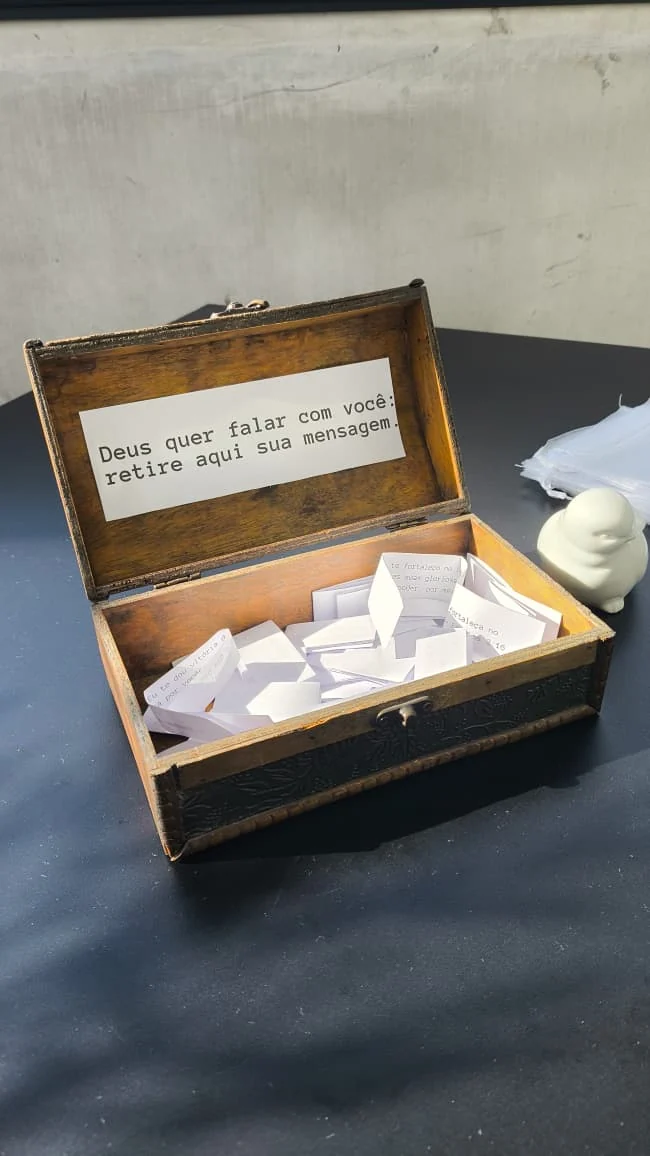 Caixa de mensagens preparada para a experiência